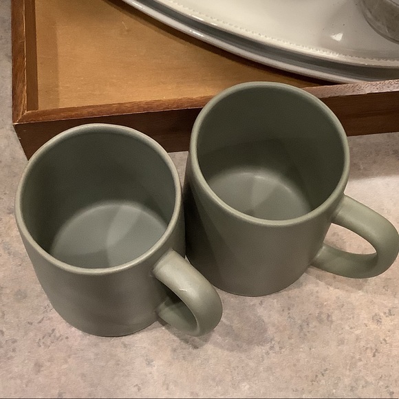 Set of 2 Hearth and Hand with Magnolia Matte Olive Green Coffee Mugs - Picture 5 of 8